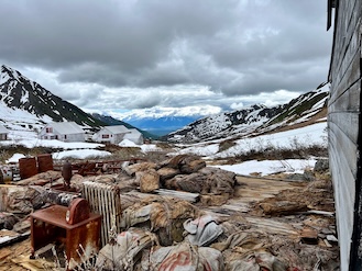 Mountain pass and old equipment
